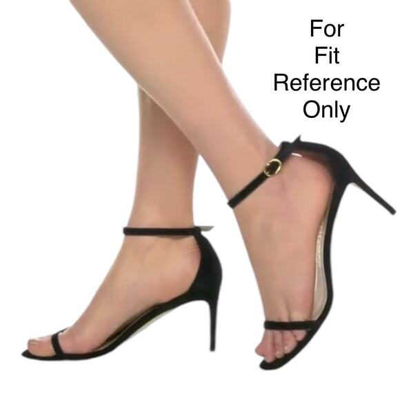 Stuart Weitzman Nudistcurve Lurex Glitter 75mm Sandals Black Gray Size 7M - Picture 14 of 14